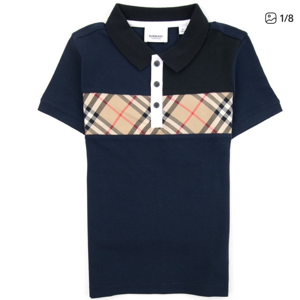 Burberry Kids Polo with Check Accent